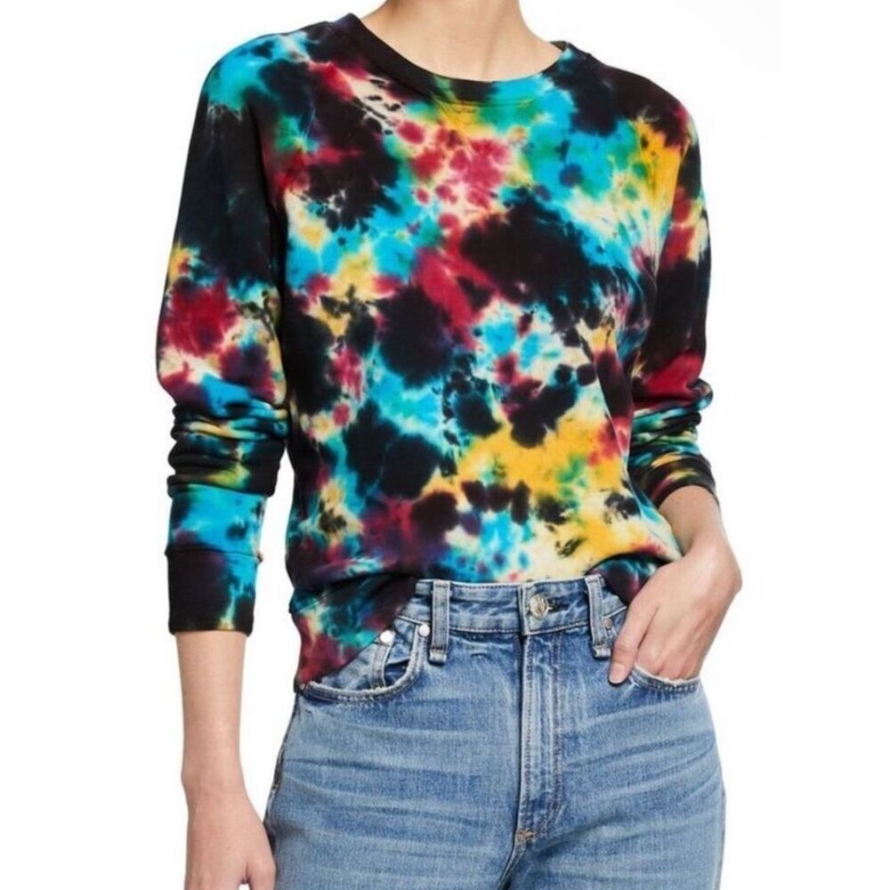 MOTHER The Square Sweatshirt Vertigo Black Pink Women’s Size Small